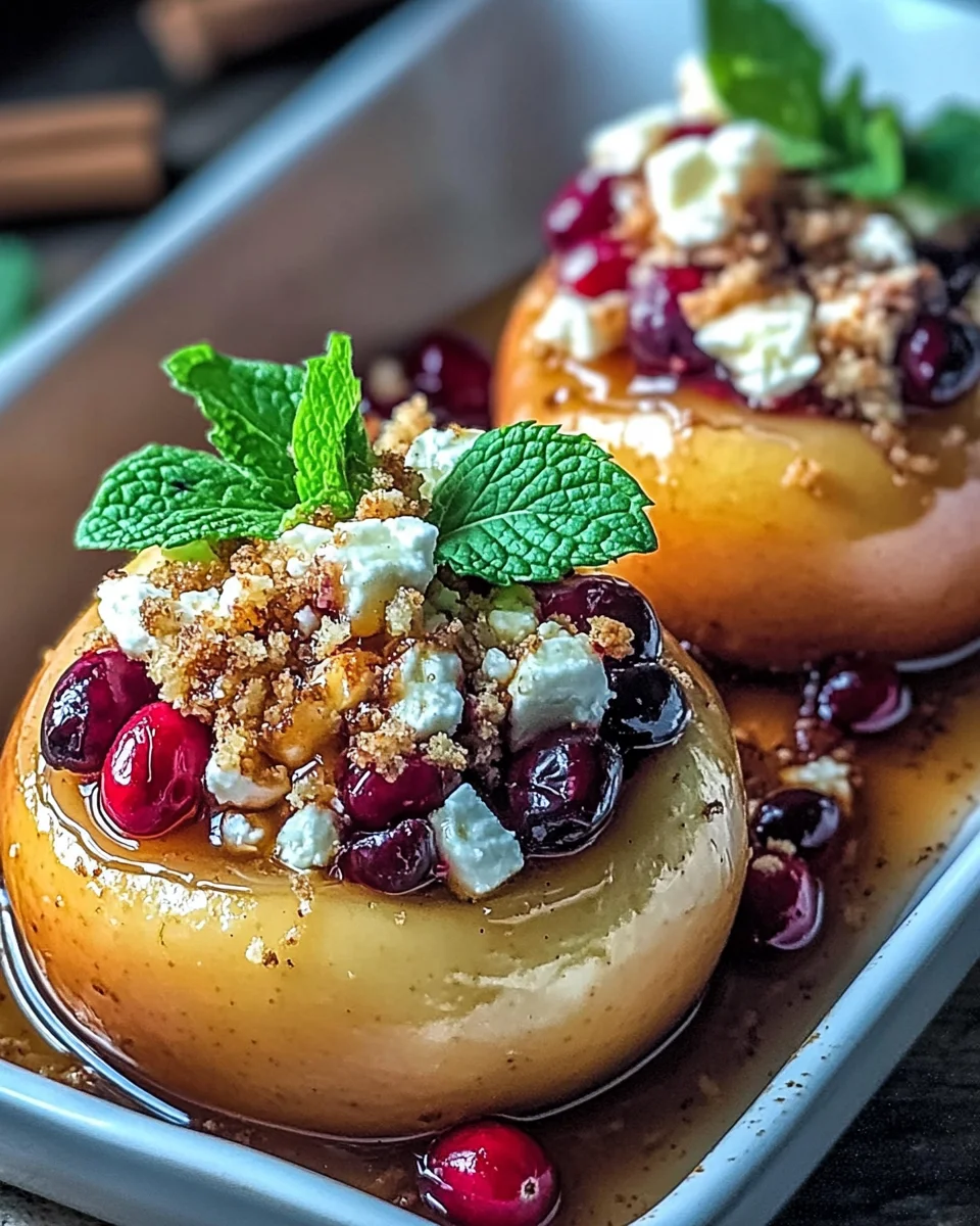 Baked Apples with Feta, Honey, and Cranberries: A Sweet and Savory Delight