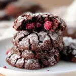 Chocolate Raspberry Crinkle Cookies