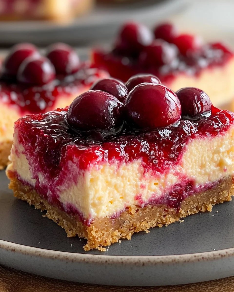 Cranberry Orange Cheesecake Bars