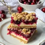 Easy Cranberry Cheesecake Bars with Crumble Topping