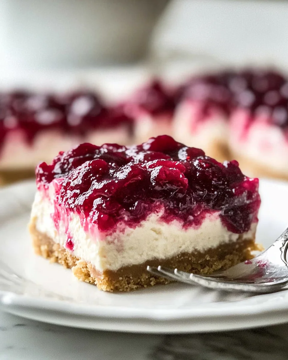 No-Bake Cranberry Cheesecake Bars