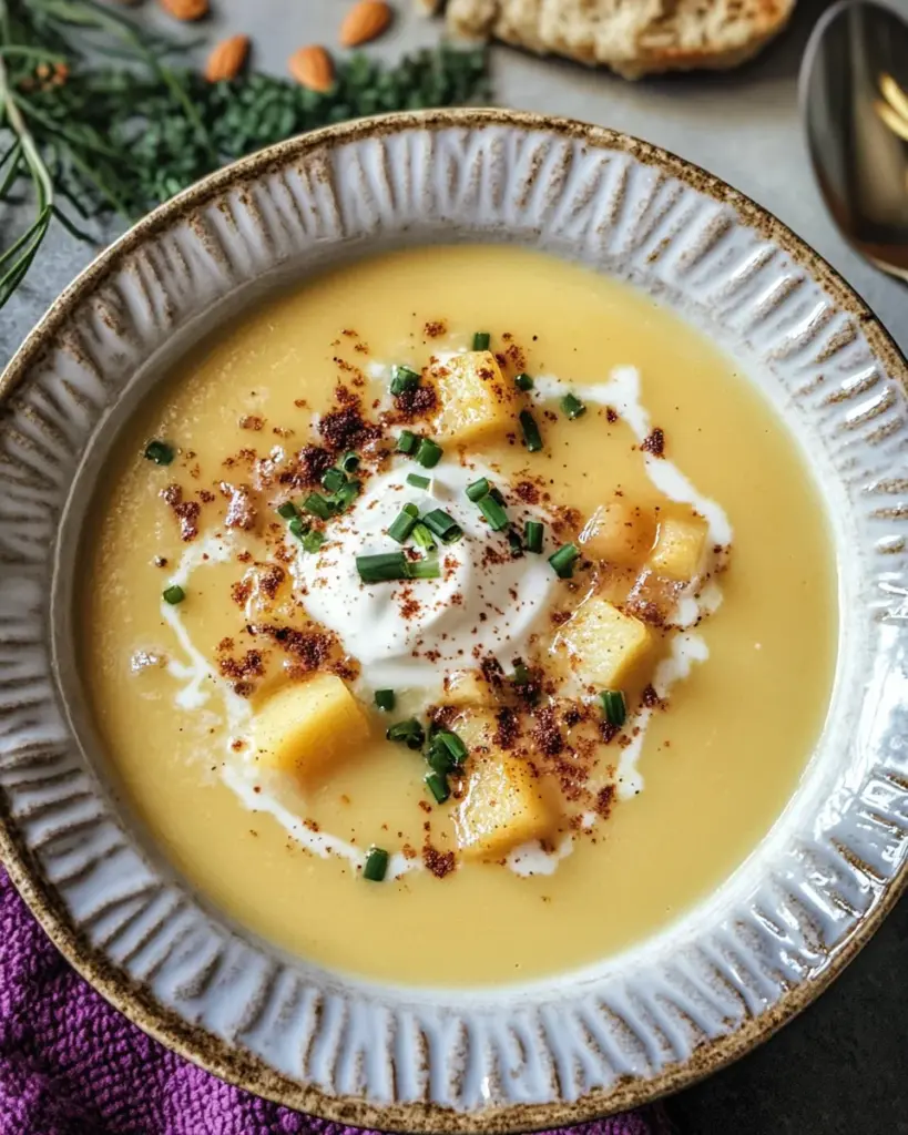 Pastinaken Apfel Suppe mit Cheddar