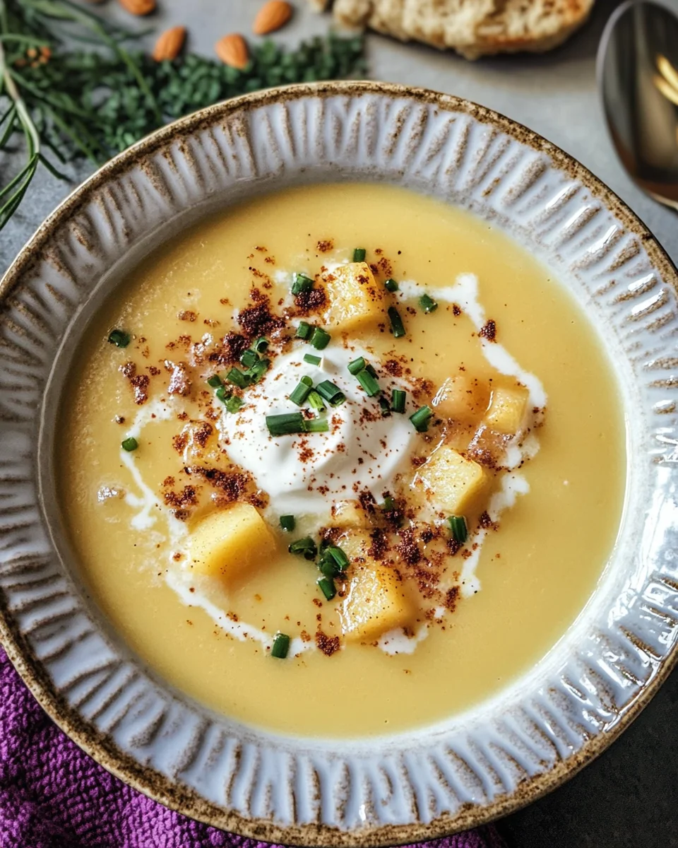 Pastinaken Apfel Suppe mit Cheddar