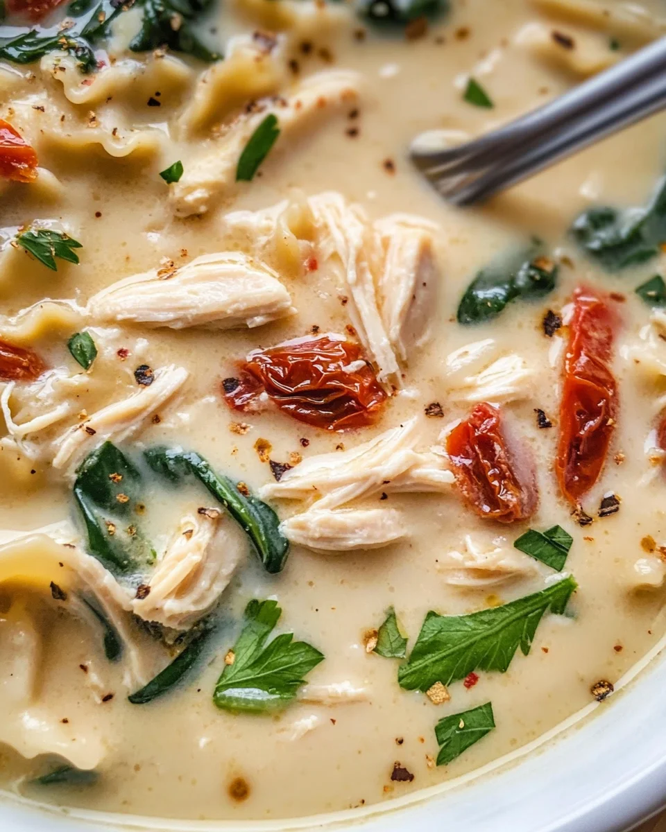 Slow Cooker White Lasagna Soup Recipe