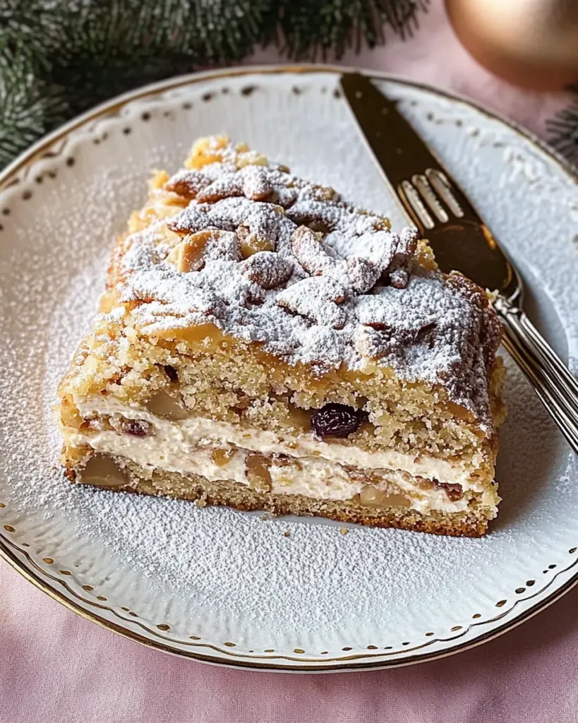 Stollenkuchen vom Blech mit Marzipan von trekneb