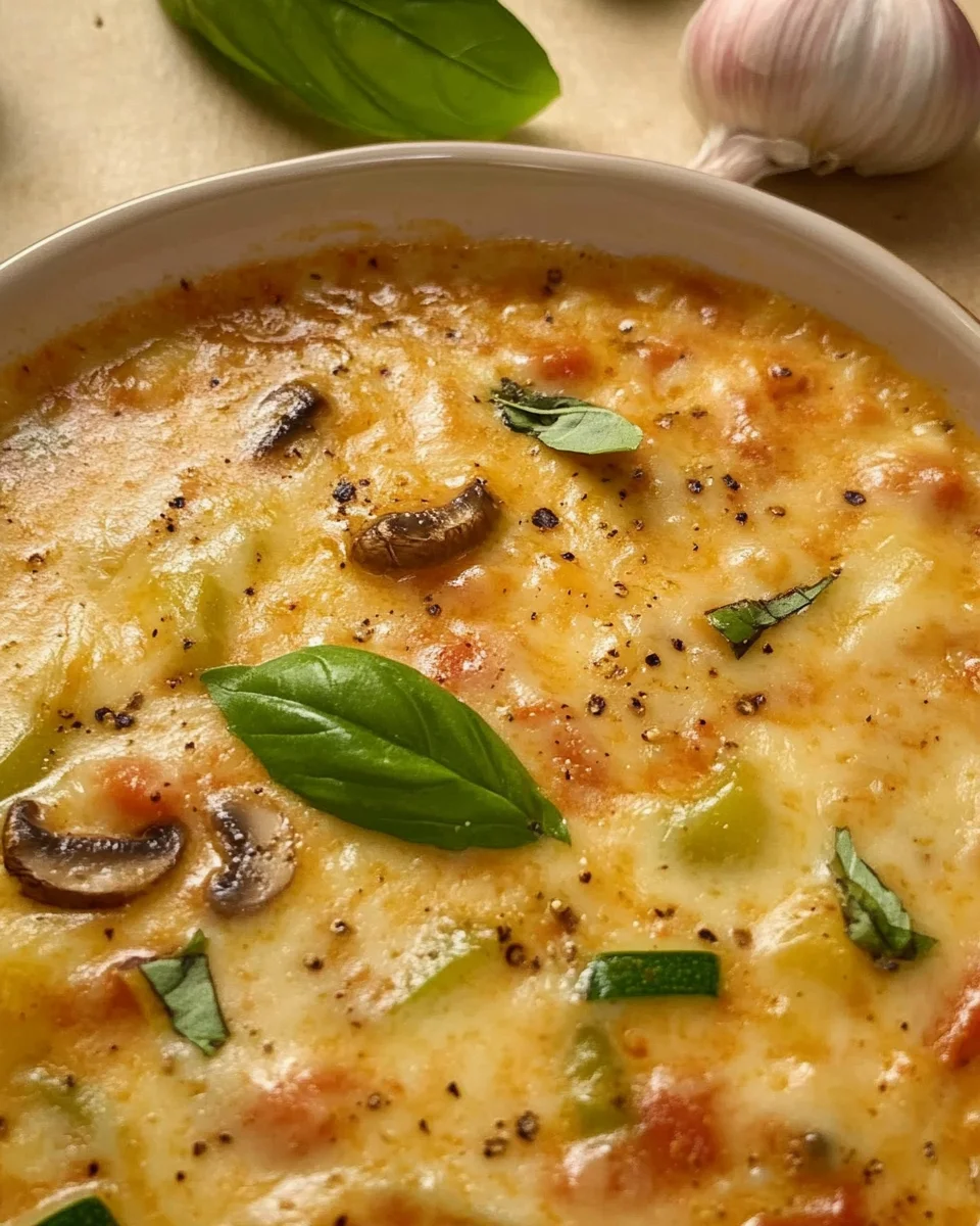 Vegetarische Almette-Pizzasuppe