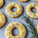 Zitronen Ausstechplätzchen Rezept – Weihnachtsplätzchen im Weihnachtskranz Look